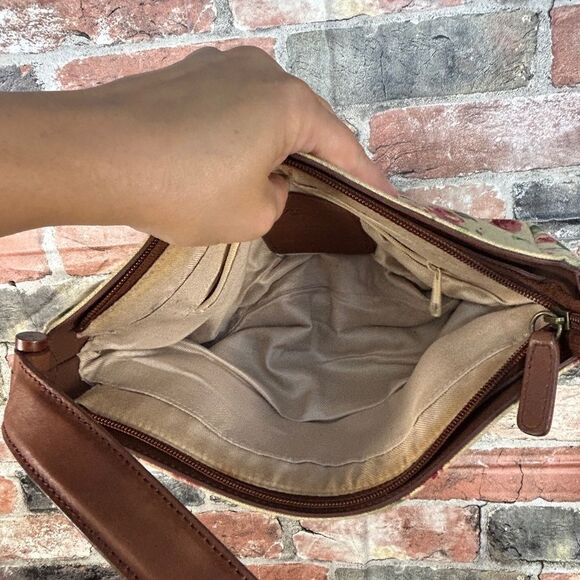 VTG Fossil Floral Canvas Leather Purse - Picture 7 of 8